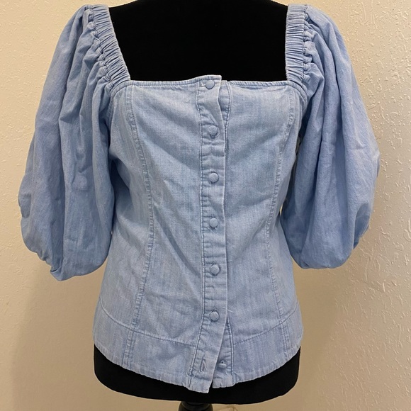 Black Label Tops - BLACK LABEL By C’EST TOI Light Blue denim Top size M